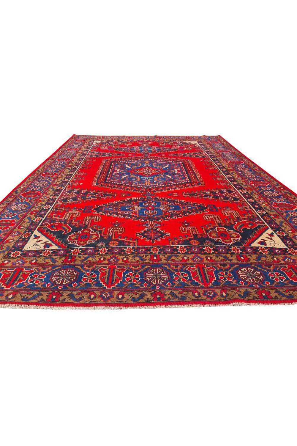 Amazing Hand Knotted Vintage Wiss Baghtiyaar Wool Area Rug 14.2 x 10.6 Ft