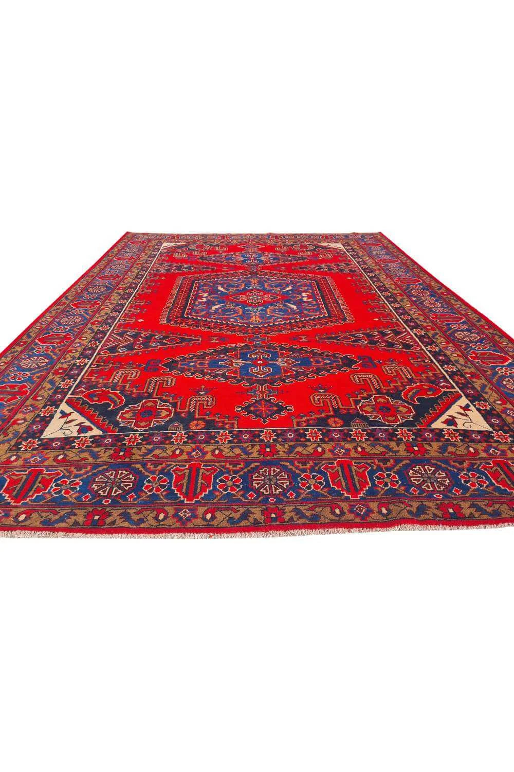 Amazing Hand Knotted Vintage Wiss Baghtiyaar Wool Area Rug 14.2 x 10.6 Ft