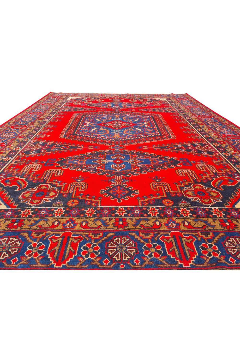 Amazing Hand Knotted Vintage Wiss Baghtiyaar Wool Area Rug 14.2 x 10.6 Ft