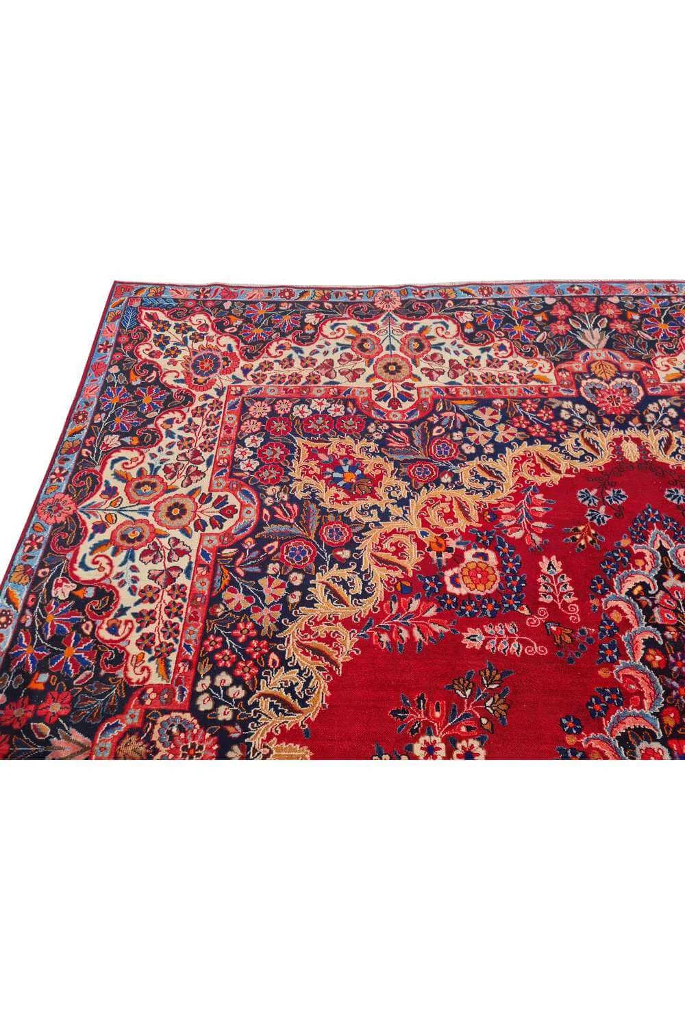 Amazing Hand Knotted Antique Yamoud Wool Area Rug 13.3 x 10.3 Ft