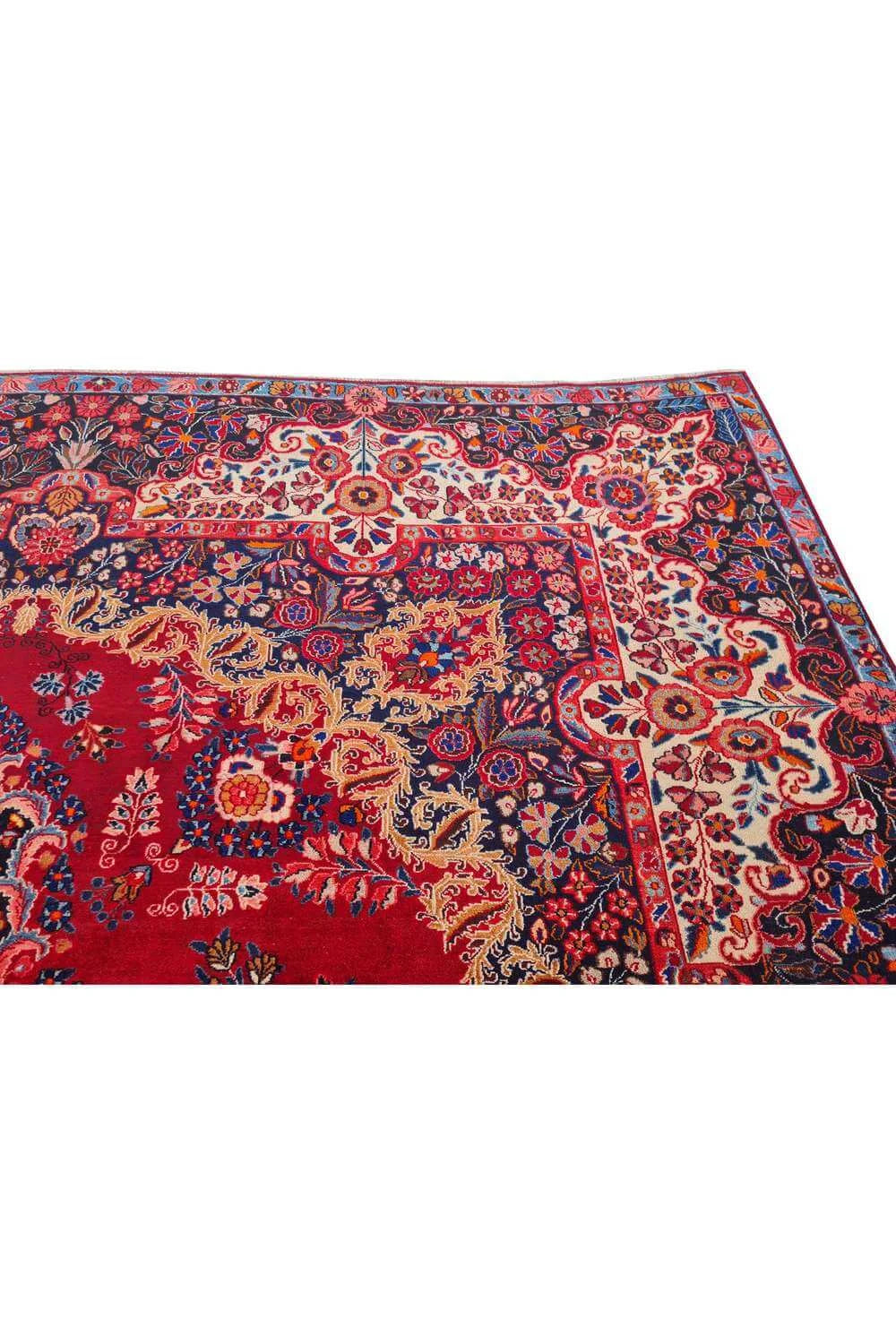 Amazing Hand Knotted Antique Yamoud Wool Area Rug 13.3 x 10.3 Ft