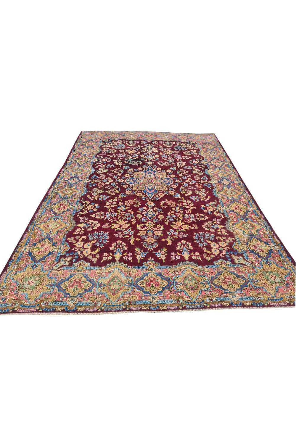 Amazing Hand Knotted Antique Qirmoun Wool Area Rug 10.4 x 7.7 Ft