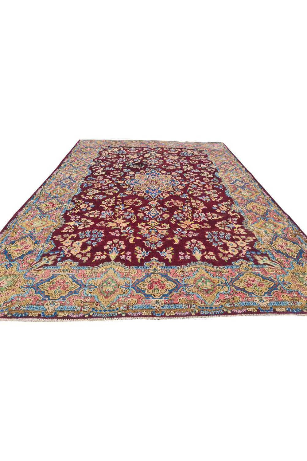 Amazing Hand Knotted Antique Qirmoun Wool Area Rug 10.4 x 7.7 Ft