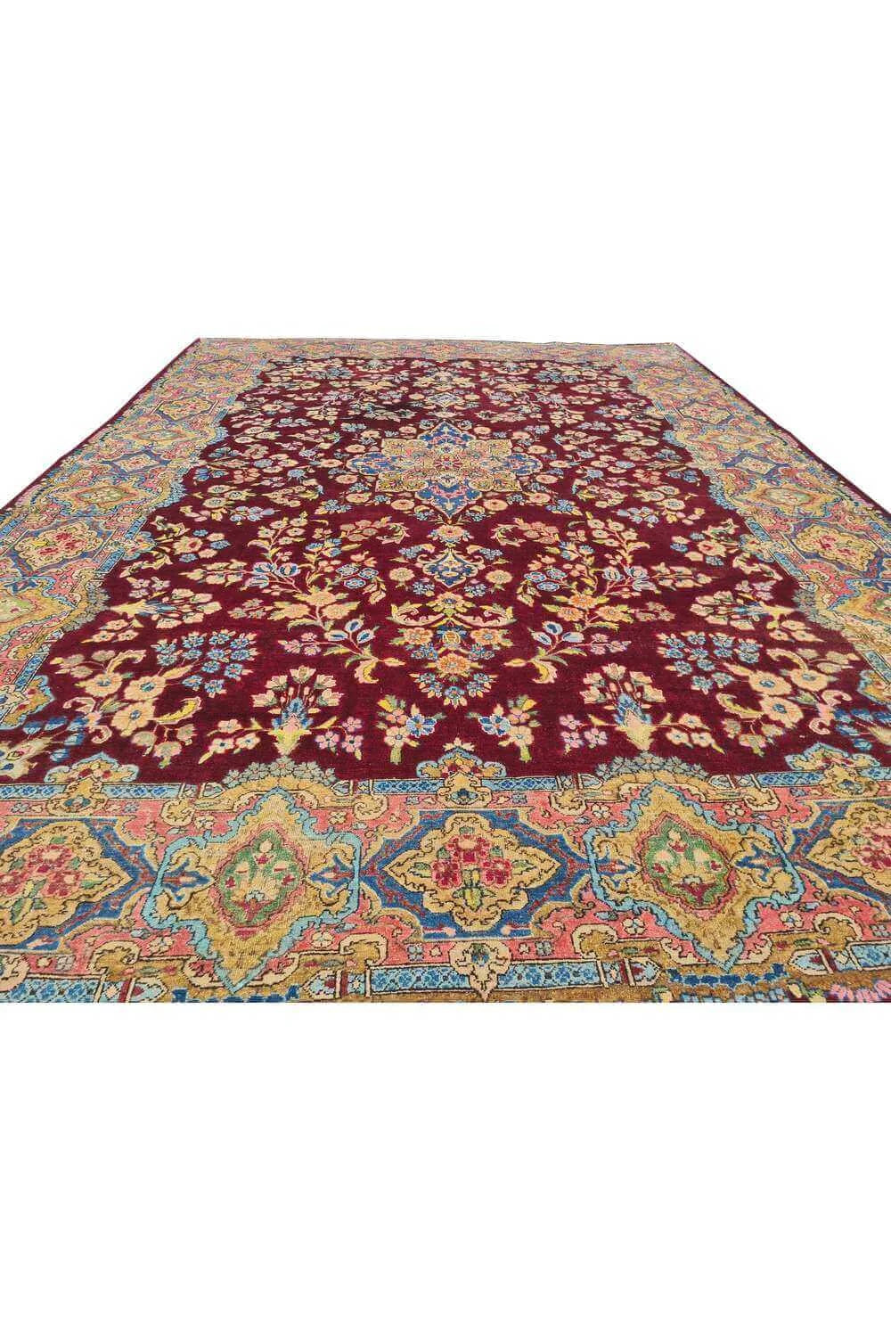 Amazing Hand Knotted Antique Qirmoun Wool Area Rug 10.4 x 7.7 Ft