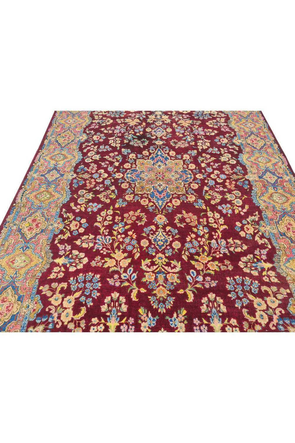 Amazing Hand Knotted Antique Qirmoun Wool Area Rug 10.4 x 7.7 Ft