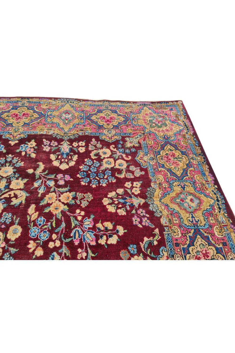 Amazing Hand Knotted Antique Qirmoun Wool Area Rug 10.4 x 7.7 Ft