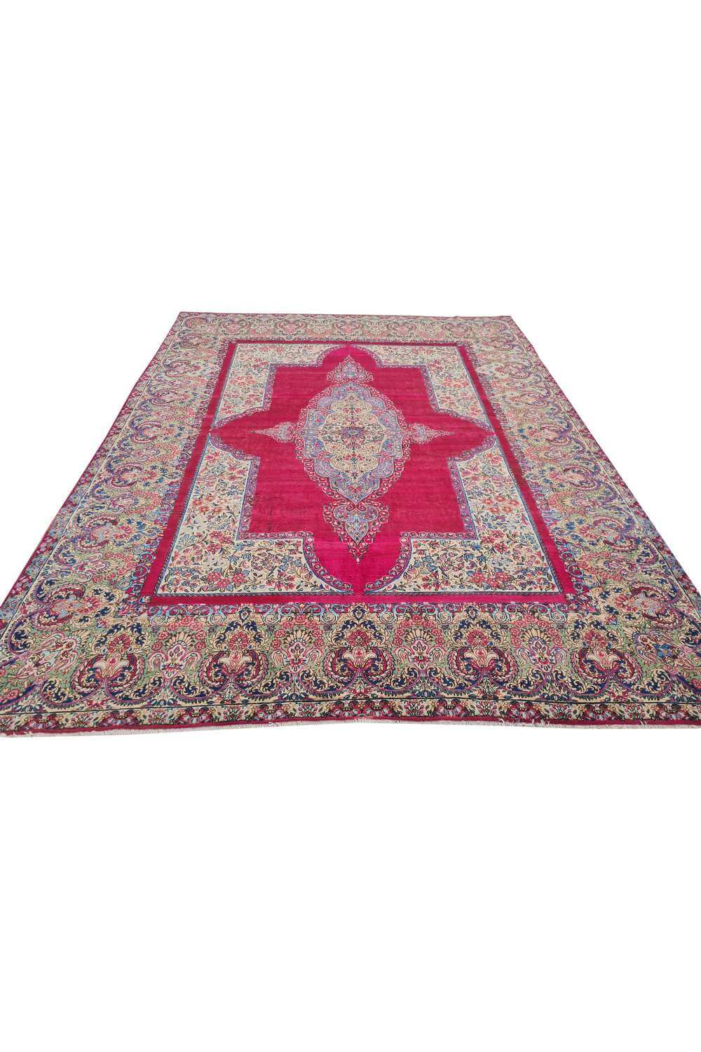 Amazing Hand Knotted Antique Qirmoun Wool Area Rug 11.4 x 8.9 Ft