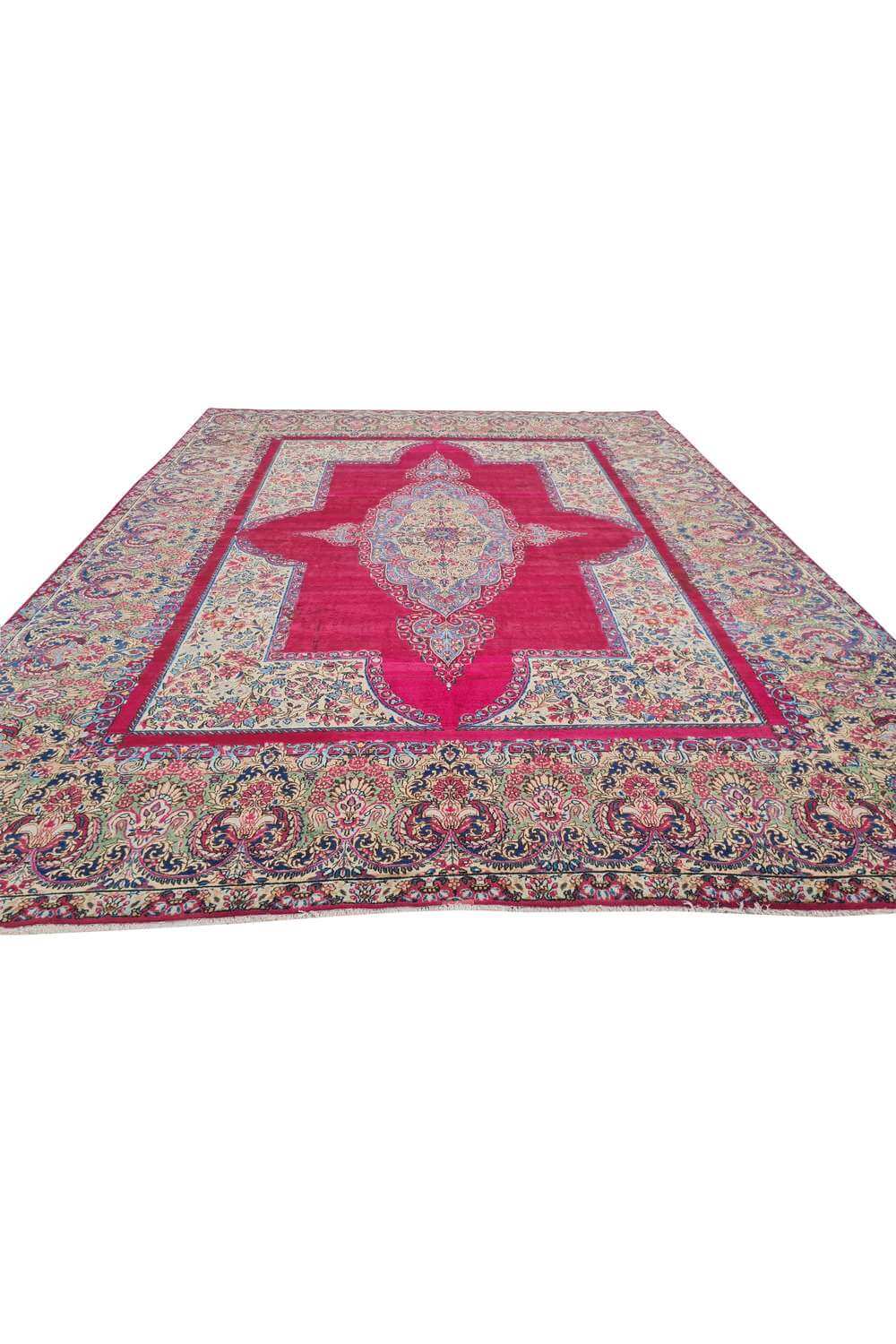 Amazing Hand Knotted Antique Qirmoun Wool Area Rug 11.4 x 8.9 Ft