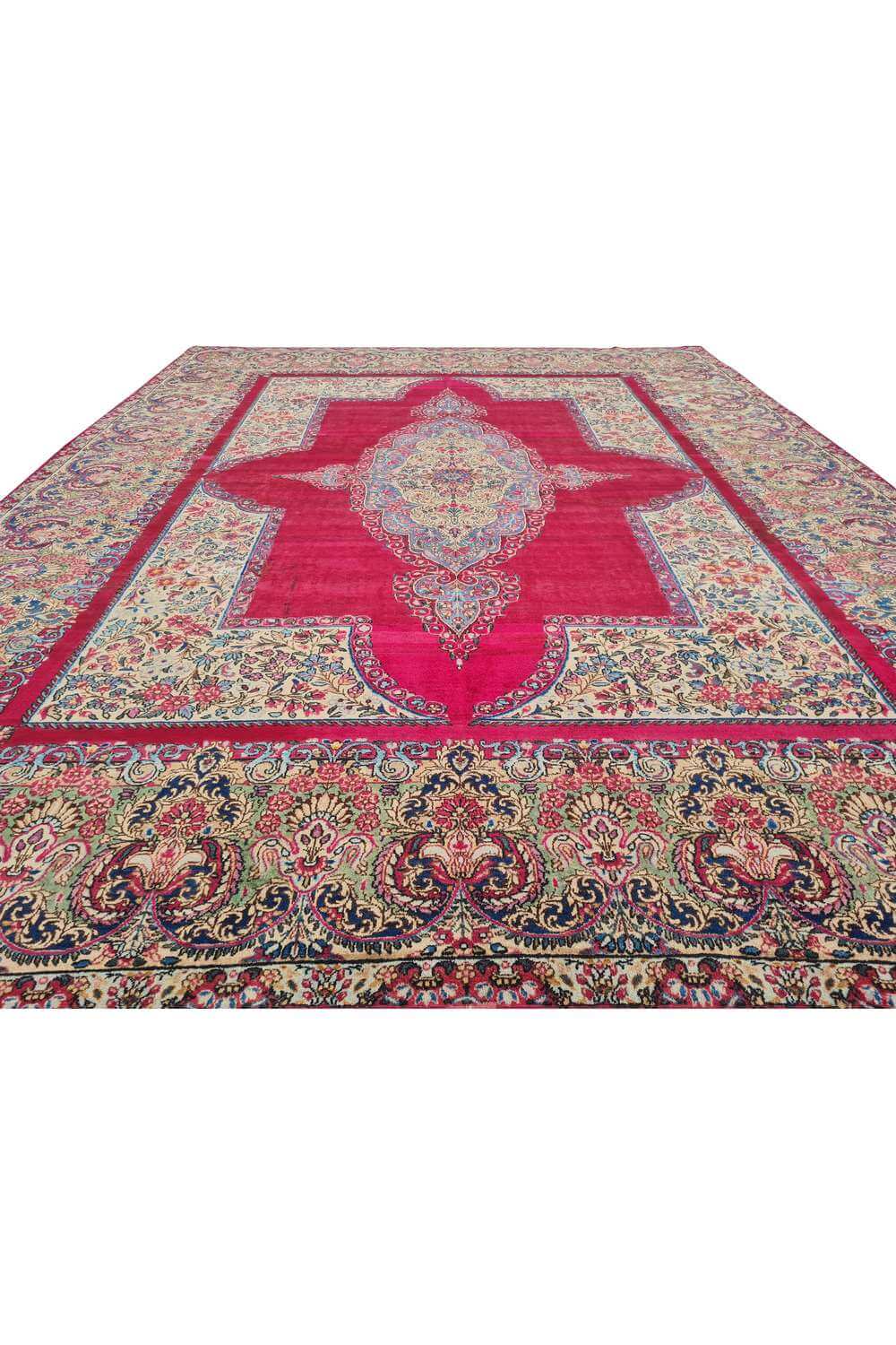 Amazing Hand Knotted Antique Qirmoun Wool Area Rug 11.4 x 8.9 Ft