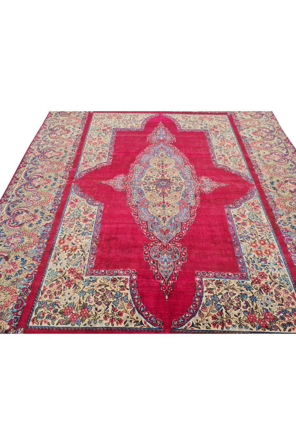 Amazing Hand Knotted Antique Qirmoun Wool Area Rug 11.4 x 8.9 Ft