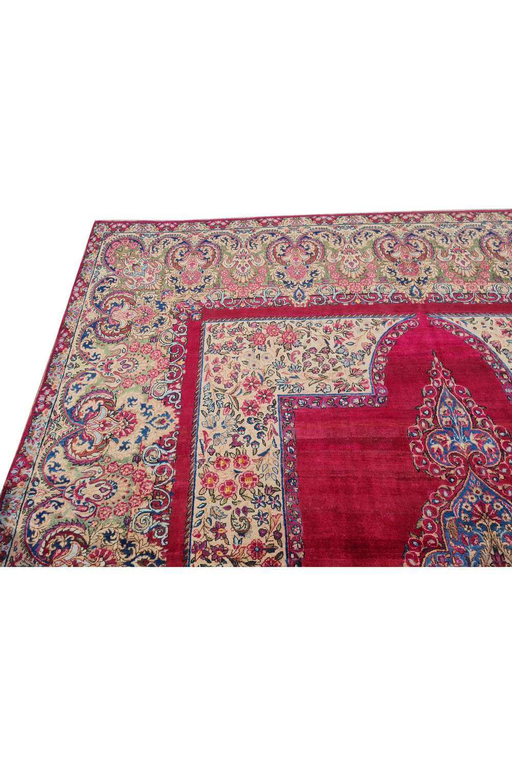 Amazing Hand Knotted Antique Qirmoun Wool Area Rug 11.4 x 8.9 Ft