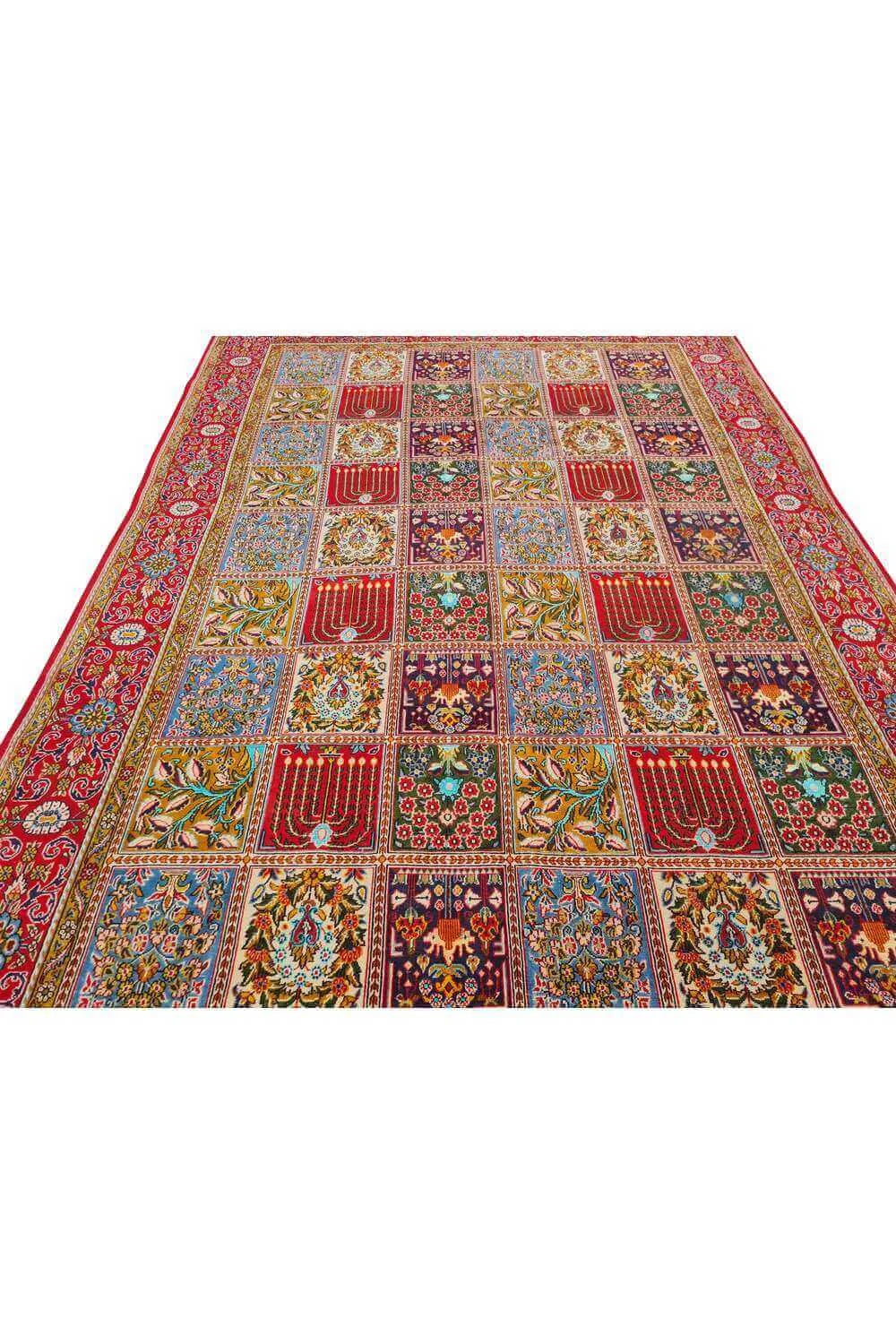 Amazing Hand Knotted Vintage Kashan Wool Area Rug 11.9 x 8.2 Ft