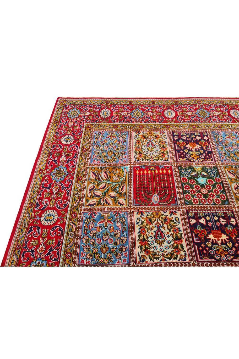 Amazing Hand Knotted Vintage Kashan Wool Area Rug 11.9 x 8.2 Ft