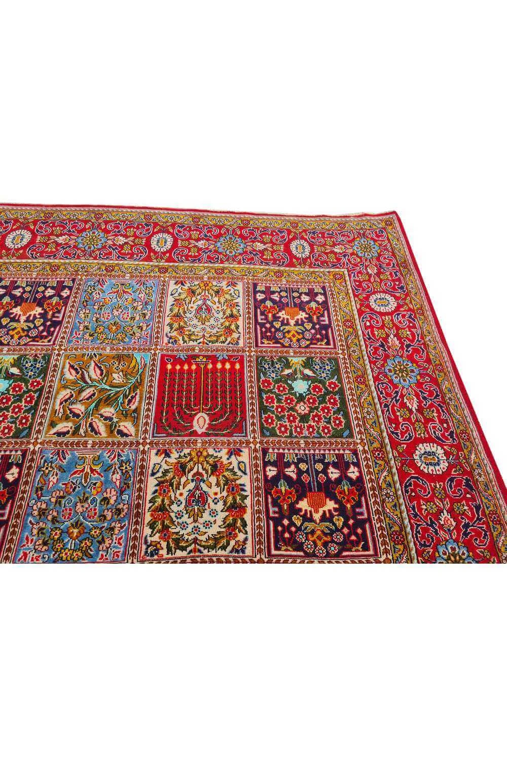 Amazing Hand Knotted Vintage Kashan Wool Area Rug 11.9 x 8.2 Ft