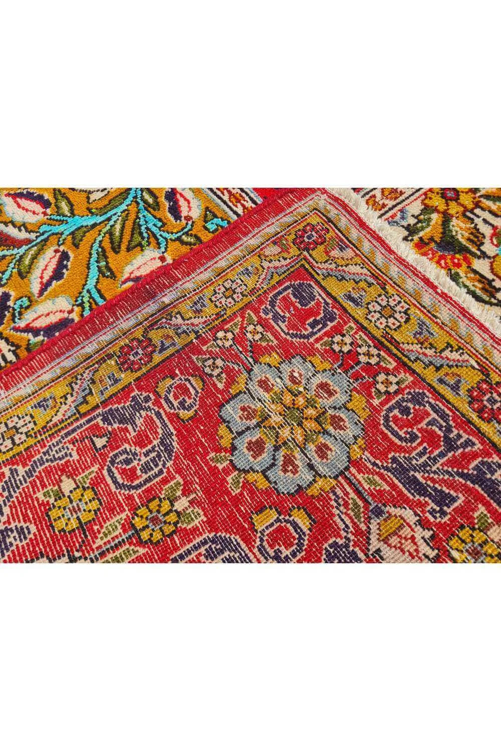 Amazing Hand Knotted Vintage Kashan Wool Area Rug 11.9 x 8.2 Ft