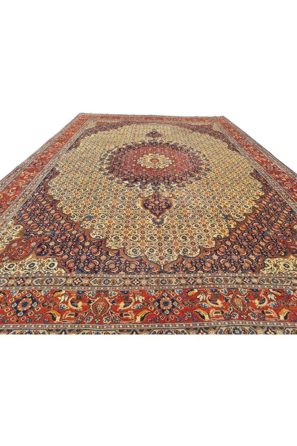 Amazing Hand Knotted Antique Yamoud Wool Area Rug 11.8 x 7.8 Ft