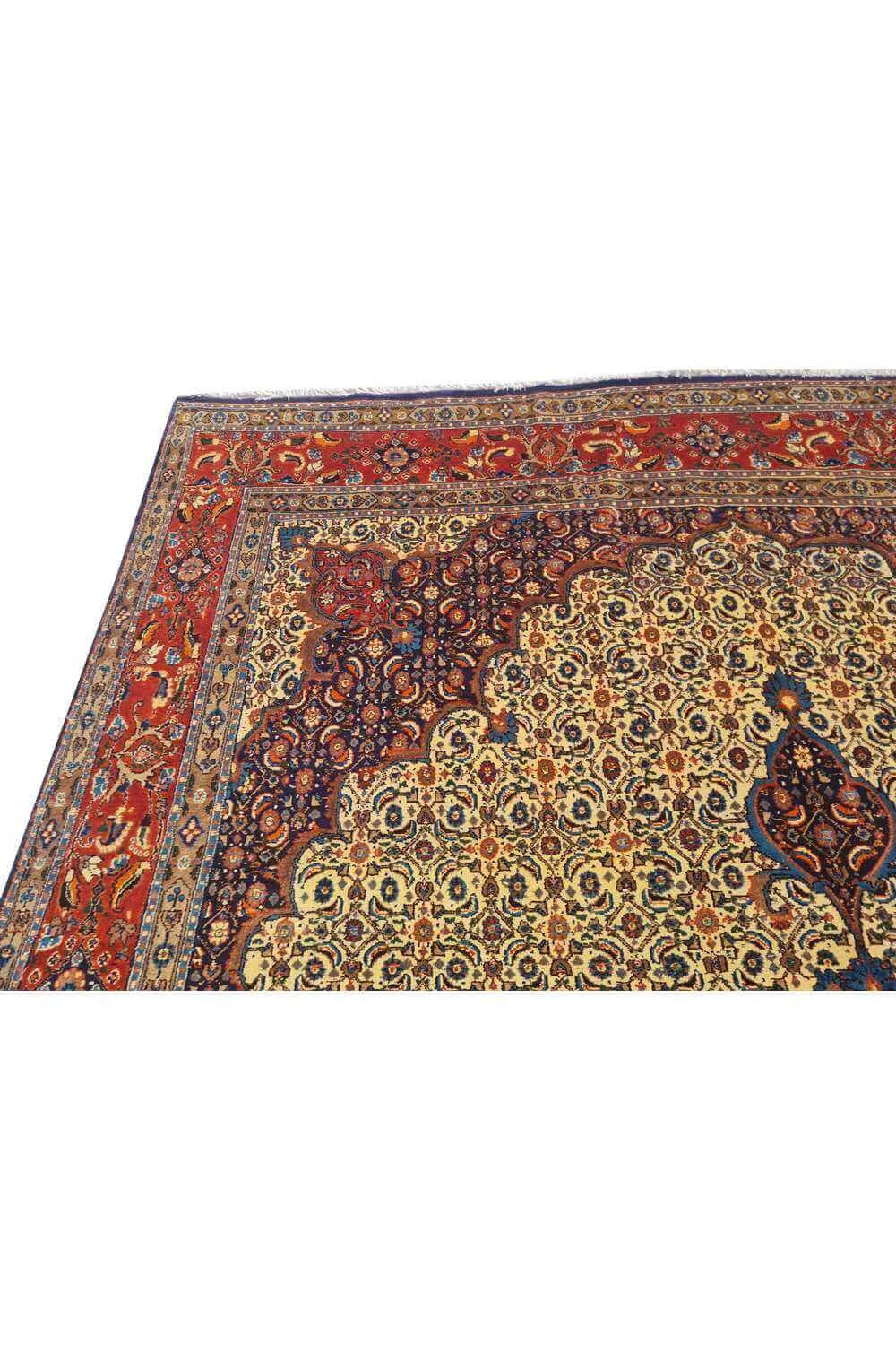 Amazing Hand Knotted Antique Yamoud Wool Area Rug 11.8 x 7.8 Ft