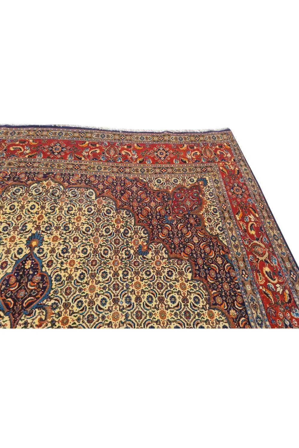 Amazing Hand Knotted Antique Yamoud Wool Area Rug 11.8 x 7.8 Ft