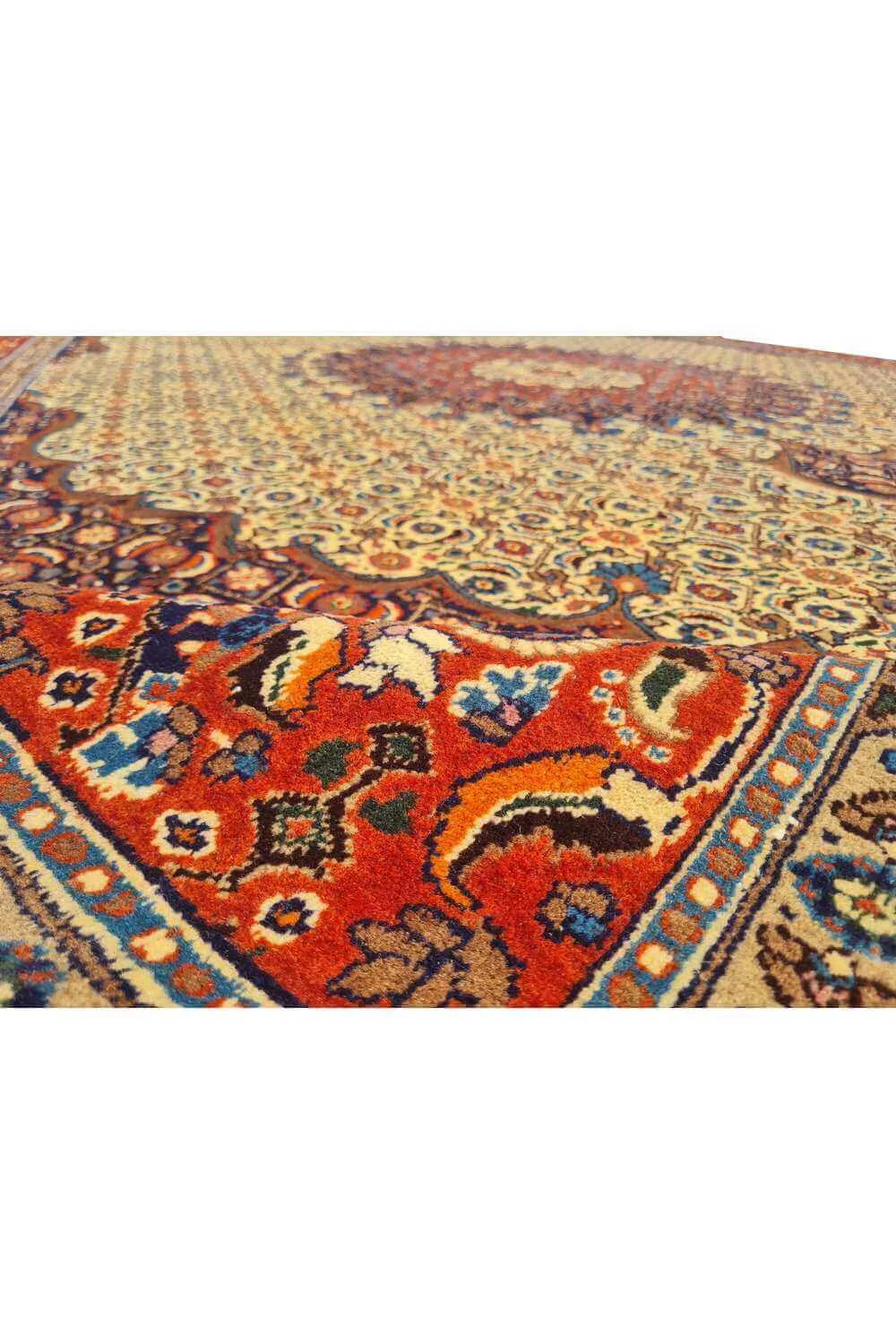 Amazing Hand Knotted Antique Yamoud Wool Area Rug 11.8 x 7.8 Ft