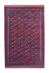 Amazing Hand Knotted Antique Afghan Kazak Wool Area Rug 8 x 4 Ft