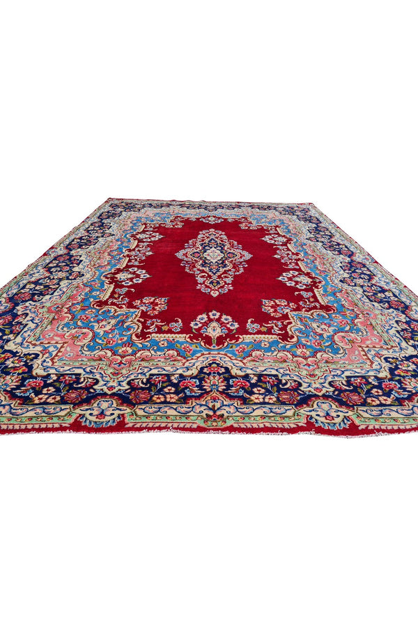 Amazing Hand Knotted Vintage Qirmoun Wool Area Rug 12 x 9 Ft