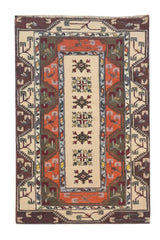 Amazing Hand Knotted Vintage Kurdi Wool Area Rug 7.5 x 4.4 Ft