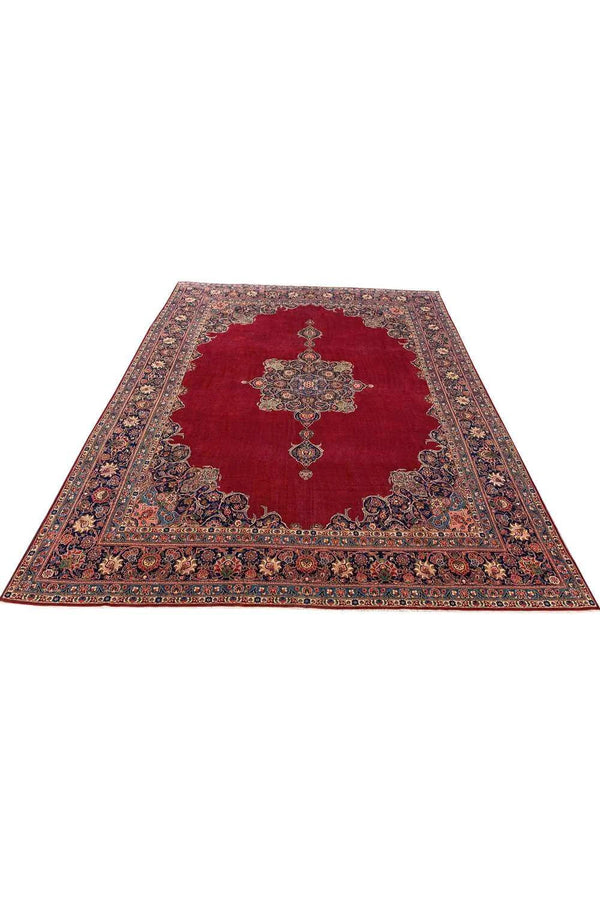 Amazing Hand Knotted Vintage Tabreez Wool Area Rug 13.8 x 10.3 Ft