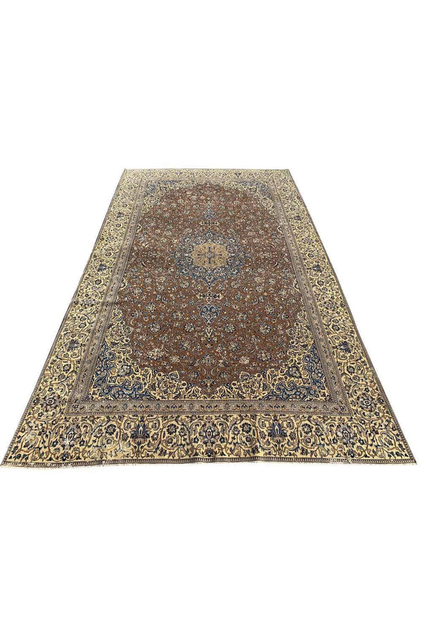 Amazing Hand Knotted Vintage Qashoun Wool Area Rug 12.5 x 7.4 Ft