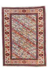 Authentic Hand Knotted Vintage Kurdi Wool Area Rug 6 x 4 Ft