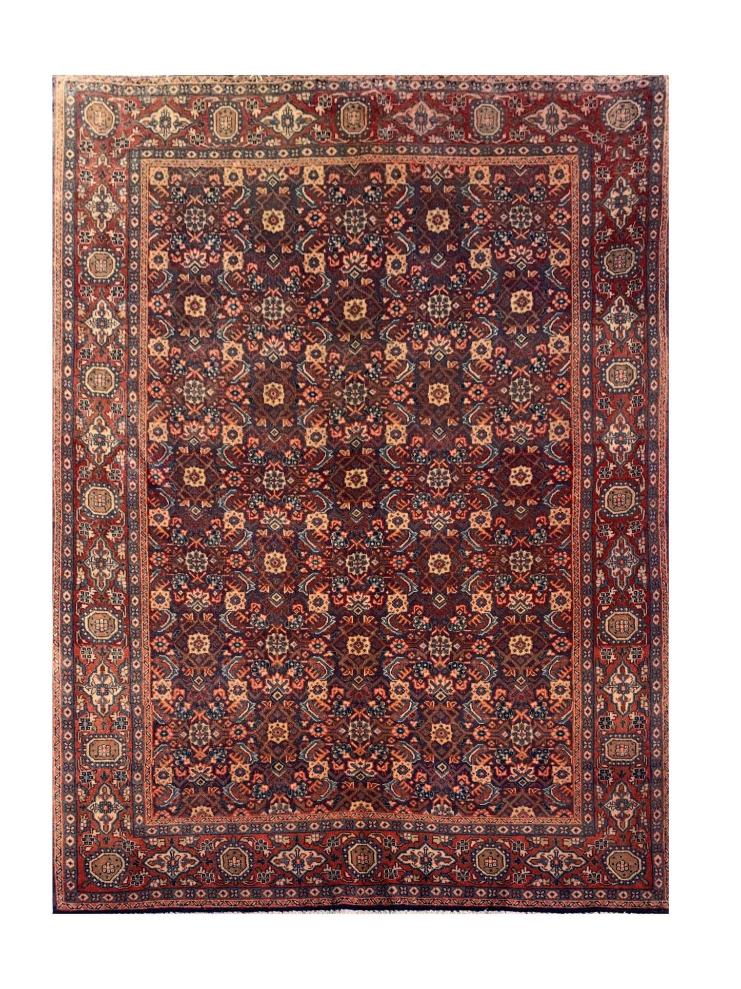 Amazing Hand Knotted Vintage Bijour Wool Area Rug 4.9 x 3.3 Ft