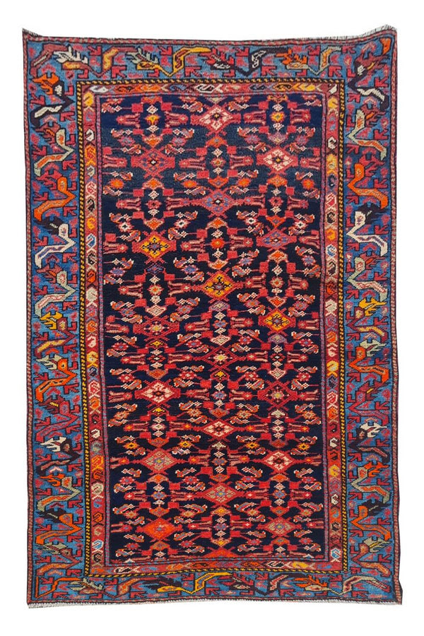 Authentic Hand Knotted Antique Malayaar Wool Area Rug 6 x 3 Ft