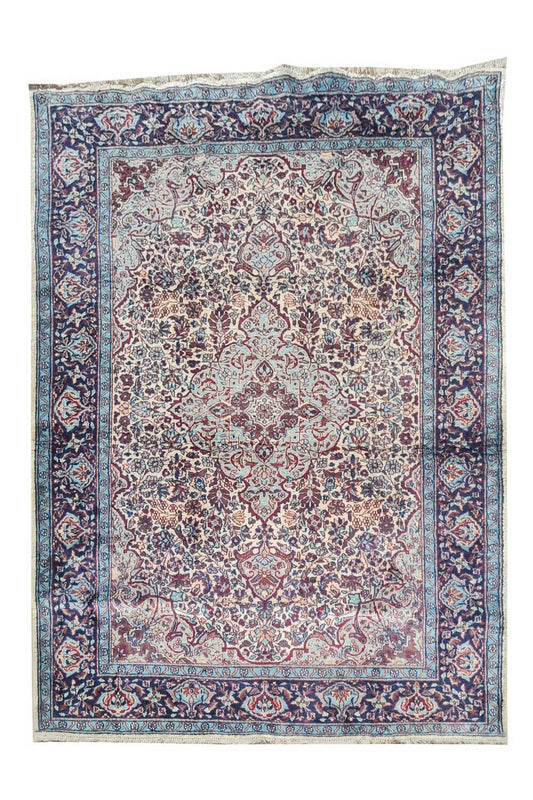 Authentic Hand Knotted Vintage Kashmir Wool Area Rug 6 x 4 Ft