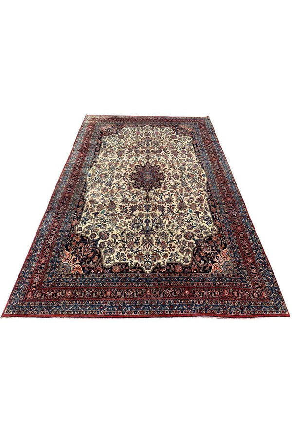 Amazing Hand Knotted Vintage Qashoun Wool Area Rug 13.5 x 8.9 Ft