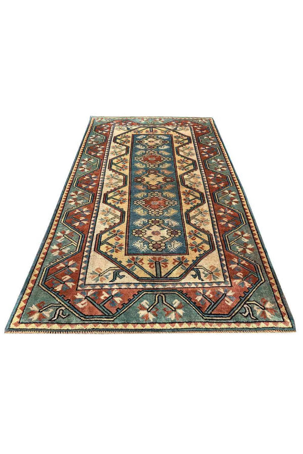 Amazing Hand Knotted Turkish Wool Area Rug 6.7 x 3.11 Ft