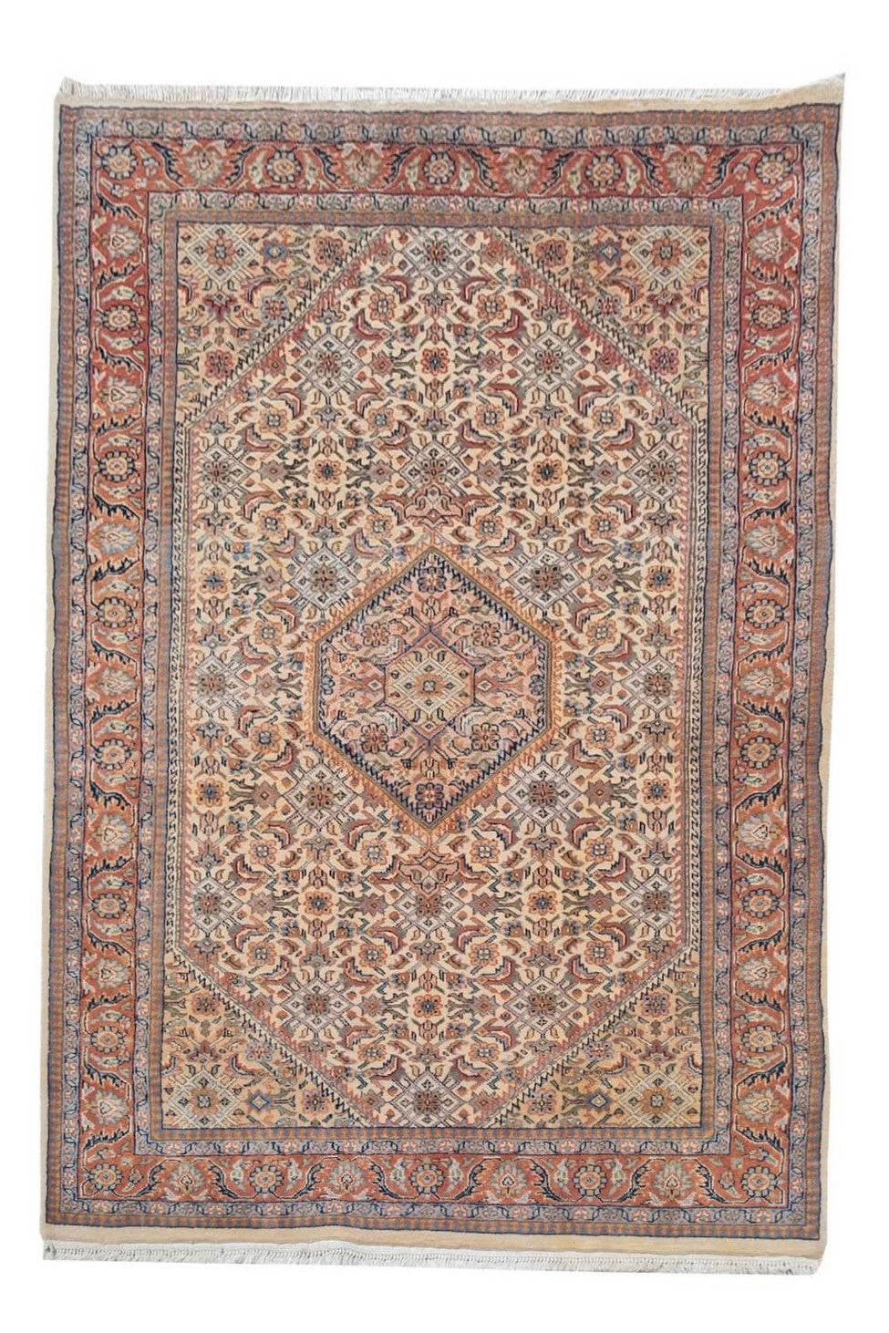 Authentic Hand Knotted Vintage Bijour Wool Area Rug 6 x 4 Ft