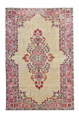 Amazing Hand Knotted Vintage Traditional Tribal Qirmoun Wool Area Rug 7 x 4 Ft