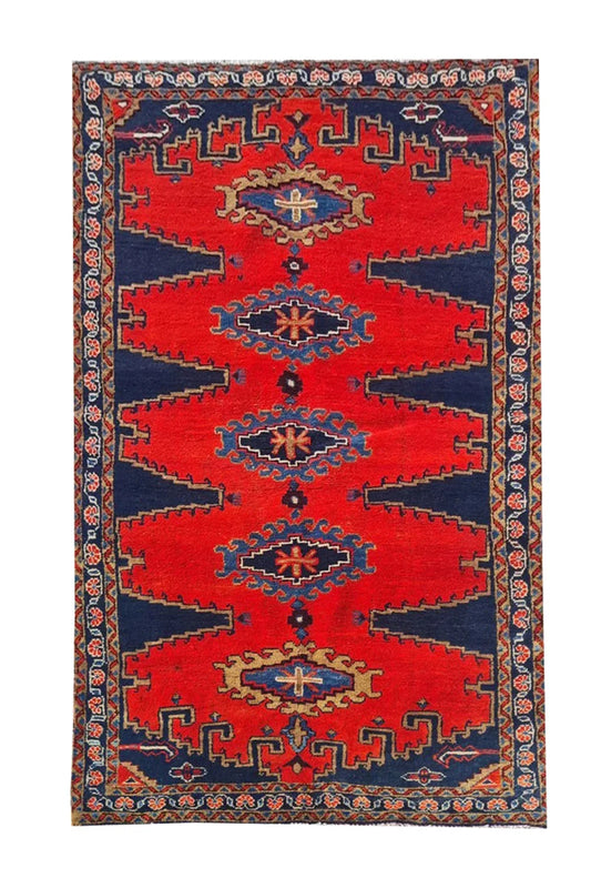 Amazing Hand Knotted Vintage Tribal Baghtiyaar Pictorial Wool Area Rug 7 x 4 Ft