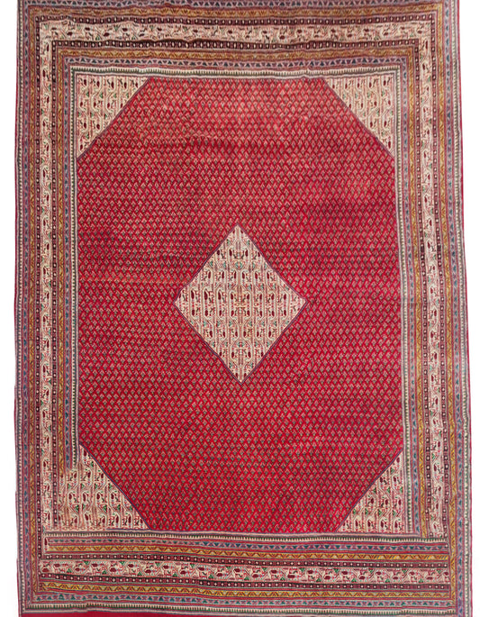 Authentic Hand Knotted Vintage Badami Wool Area Rug 13 x 10 Ft (1547 Ger-4)