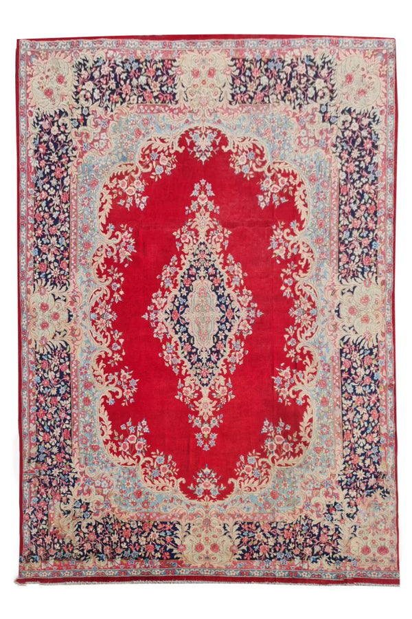Authentic Hand Knotted Vintage Qirmoun Wool Area Rug 12.5 x 9.10 Ft (1504 Ger-4)