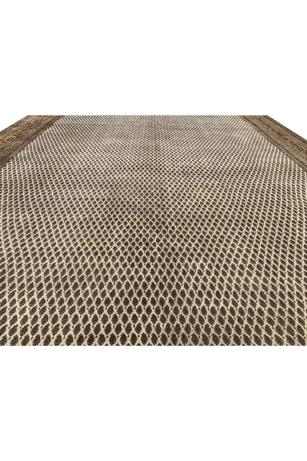 Amazing Hand Knotted Vintage Badam Gul Wool Area Rug 12.11 x 9.7 Ft