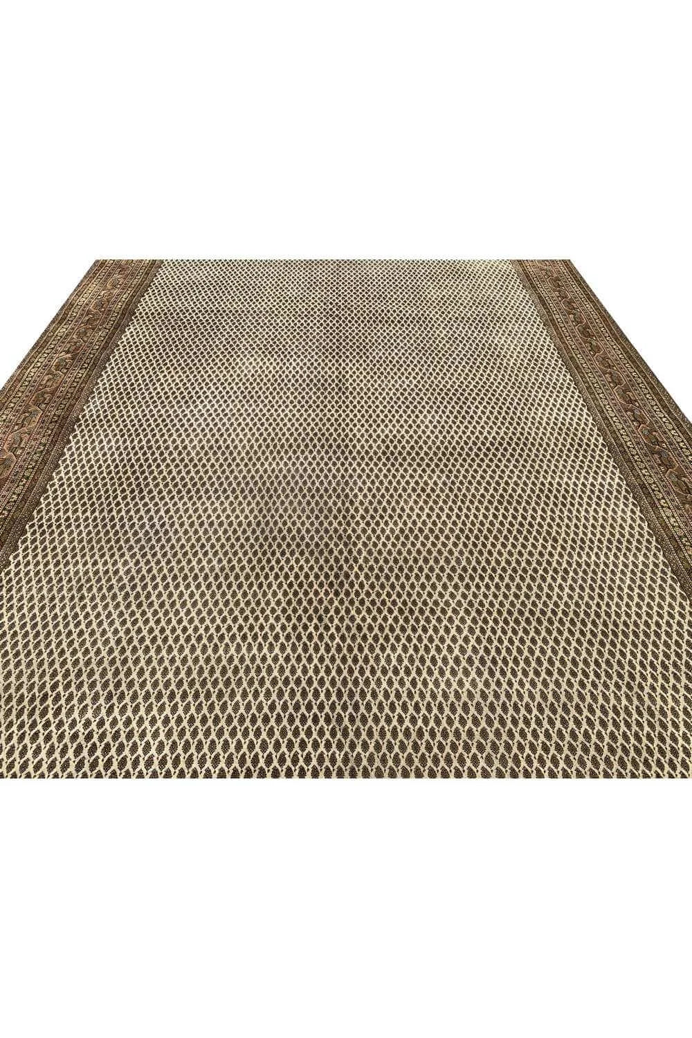 Amazing Hand Knotted Vintage Badam Gul Wool Area Rug 12.11 x 9.7 Ft