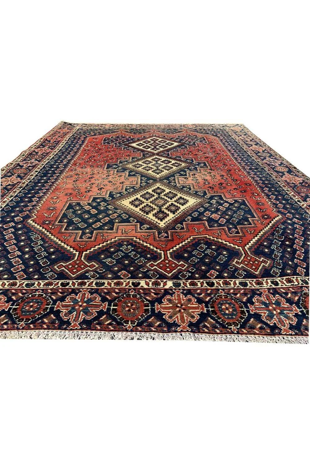 Amazing Hand Knotted Vintage Afshour Pictorial Wool Area Rug 6.5 x 5.4 Ft