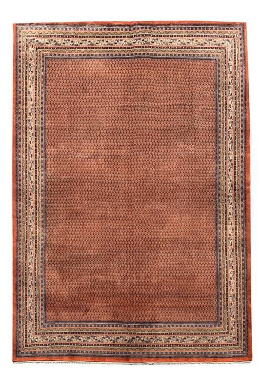 Authentic Hand Knotted Vintage Badam Gul Wool Area Rug 13.0 x 9.11 Ft