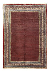 Authentic Hand Knotted Vintage Badam Gul Wool Area Rug 9.0 x 6.1 Ft