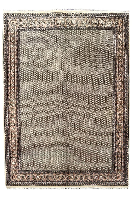 Amazing Hand Knotted Vintage Tribal Badam Gul Wool Area Rug 12.8 x 9.6 Ft