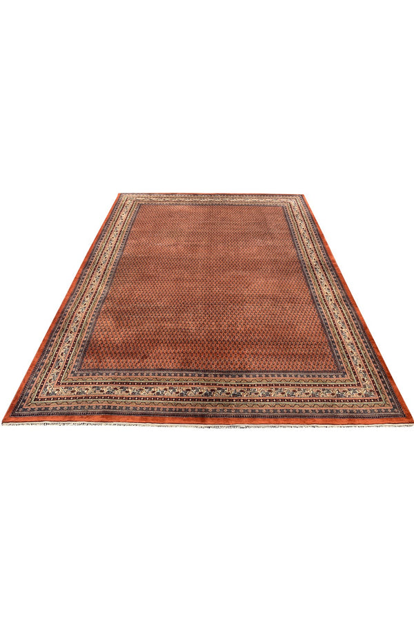 Authentic Hand Knotted Vintage Badam Gul Wool Area Rug 13.0 x 9.11 Ft