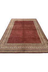 Authentic Hand Knotted Vintage Badam Gul Wool Area Rug 12.9 x 9.7 Ft