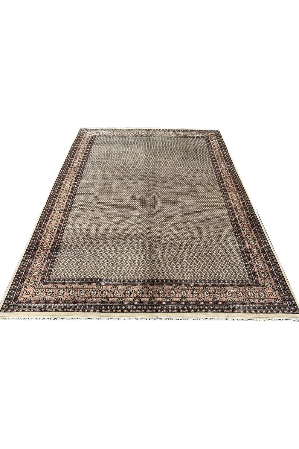 Amazing Hand Knotted Vintage Tribal Badam Gul Wool Area Rug 12.8 x 9.6 Ft