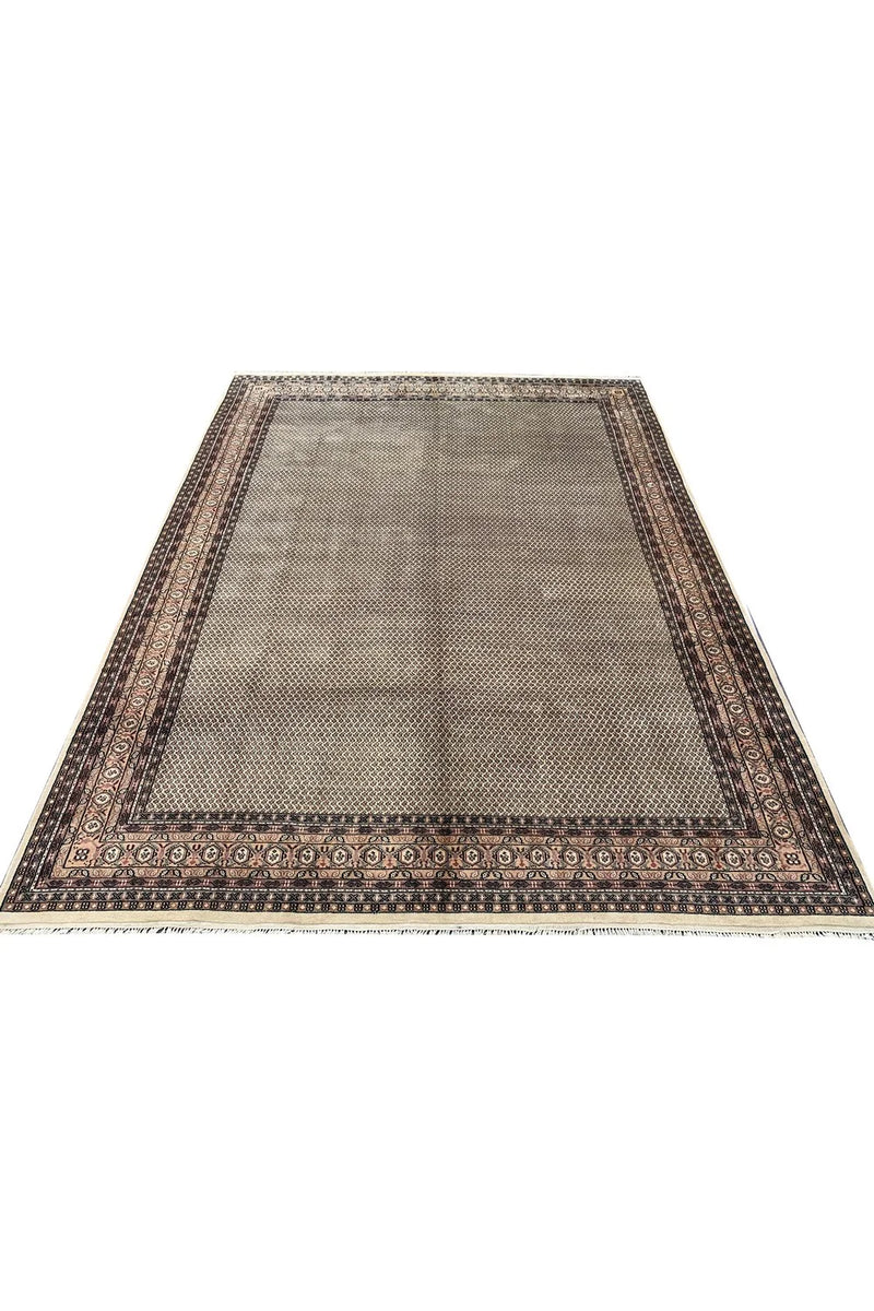 Amazing Hand Knotted Vintage Tribal Badam Gul Wool Area Rug 12.8 x 9.6 Ft