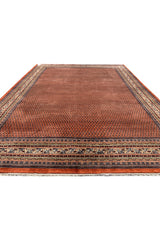 Authentic Hand Knotted Vintage Badam Gul Wool Area Rug 13.0 x 9.11 Ft